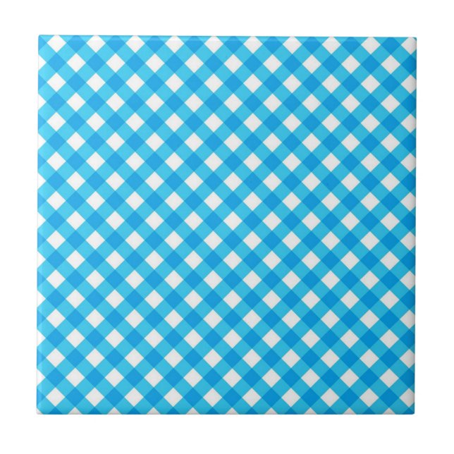Padrão Xadrez Azul Brilhante (Frente)