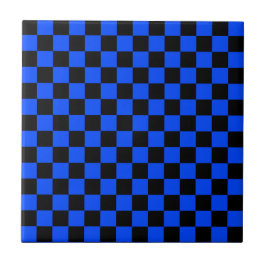 Padrão xadrez azul e preto
