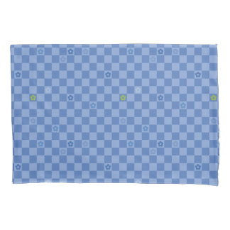Padrão Xadrez de Flores Nº 01 - Azul Claro