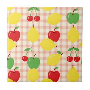 Padrão Xadrez de Frutas Fofas