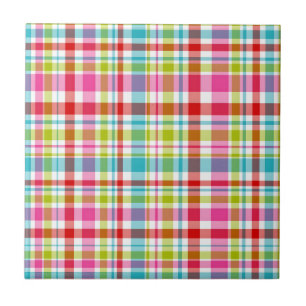 Padrão Xadrez de Plaid Arco-Íris Brilhante