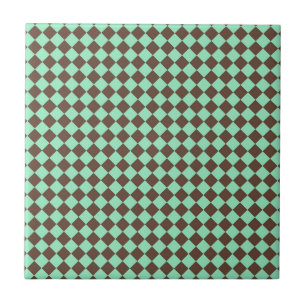 Padrão Xadrez Diamante Verde Marrom