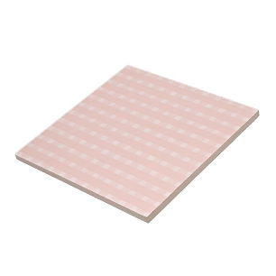Padrão Xadrez em Rosa Corado e Pêssego Pastel