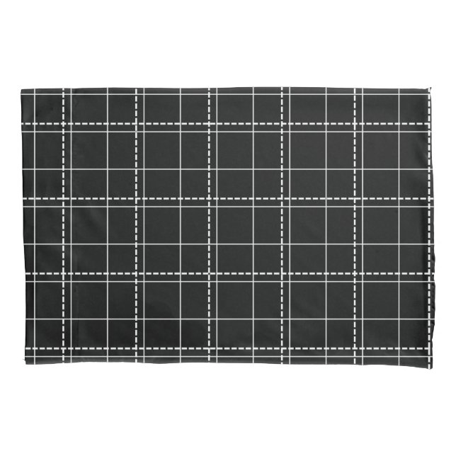 Padrão Xadrez Geométrico Preto e Branco (Frente)