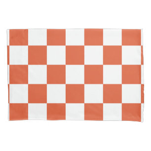 Padrão Xadrez Laranja e Branco