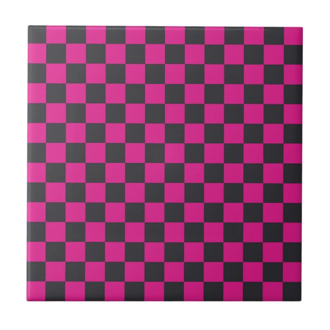 Padrão xadrez magenta e fumaça (Frente)
