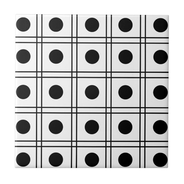 Padrão Xadrez Preto e Branco com Bolinhas  (Frente)