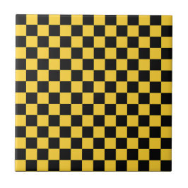 Padrão xadrez preto e dourado