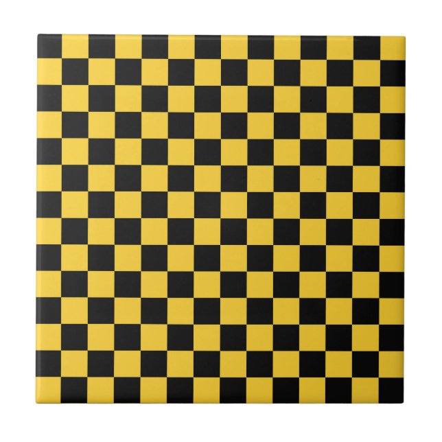Padrão xadrez preto e dourado (Frente)