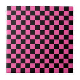 Padrão xadrez preto e rosa
