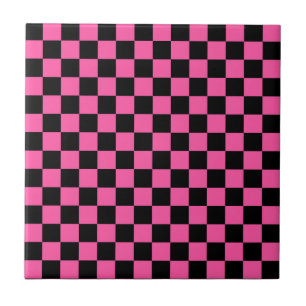 Padrão xadrez preto e rosa