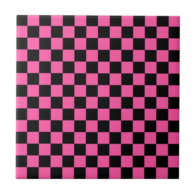 Padrão xadrez preto e rosa (Frente)