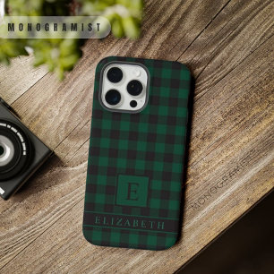 Padrão Xadrez Preto Verde Escuro Luz Personalizada