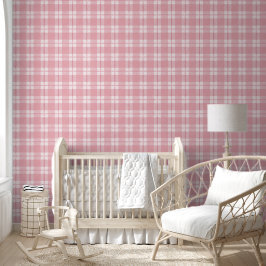 Padrão Xadrez Rosa Bebê Verificações Sala