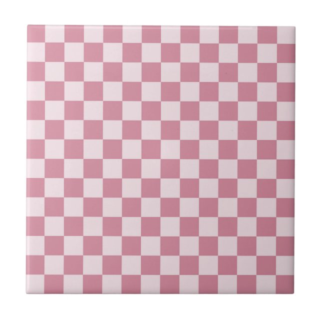 Padrão xadrez rosa empoeirado (Frente)