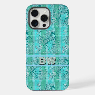 Padrão Xadrez Unicórnio Verde Personalizado Monogr