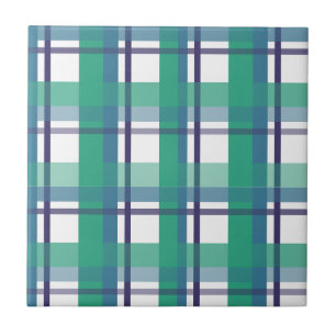 Padrão Xadrez Verde e Roxo