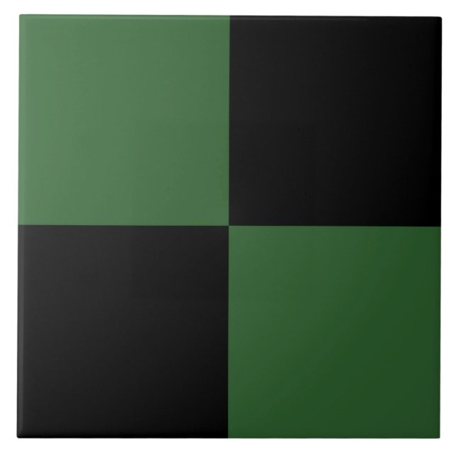 Padrão Xadrez Verde Floresta Preto (Frente)
