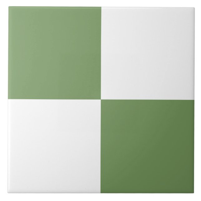 Padrão Xadrez Verde Sage Branco (Frente)