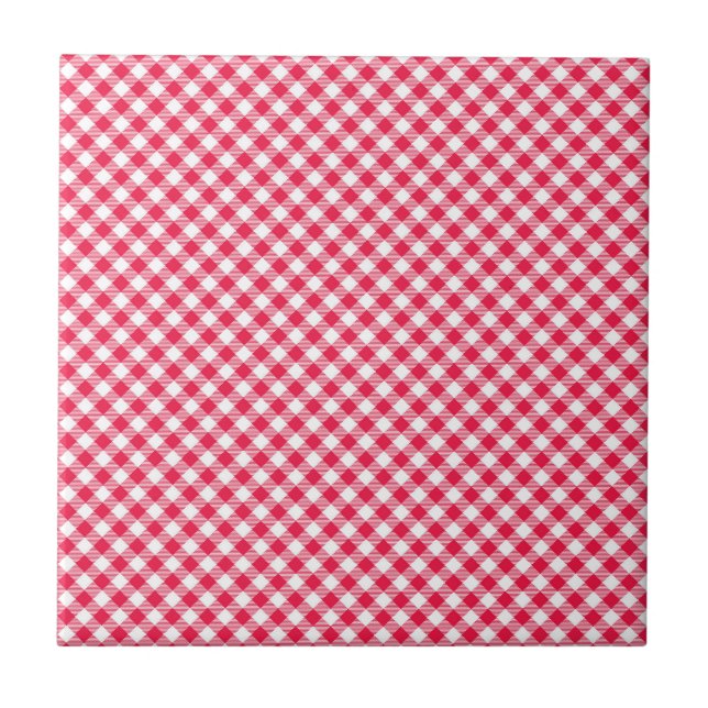 Padrão Xadrez Vermelho e Branco Clássico Rústico (Frente)
