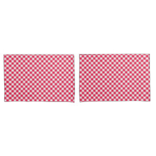 Padrão Xadrez Vermelho e Branco Clássico Rústico