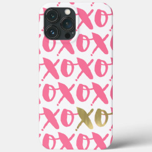 Padrão XOXO rosa e Dourado