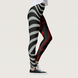 Padrão Zebra Stripes - Leggings Vermelhas 3D