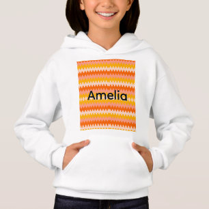 Padrão Zig Zag Moderno Amarelo, Laranja e Branco