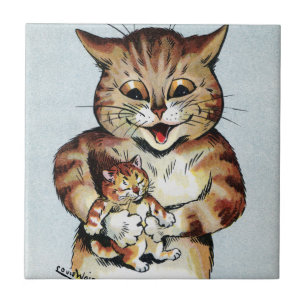 Padre Cat segurando um Kitten, Louis Wain