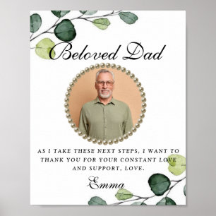 Padre Greenery da Noiva Obrigado Poster do present