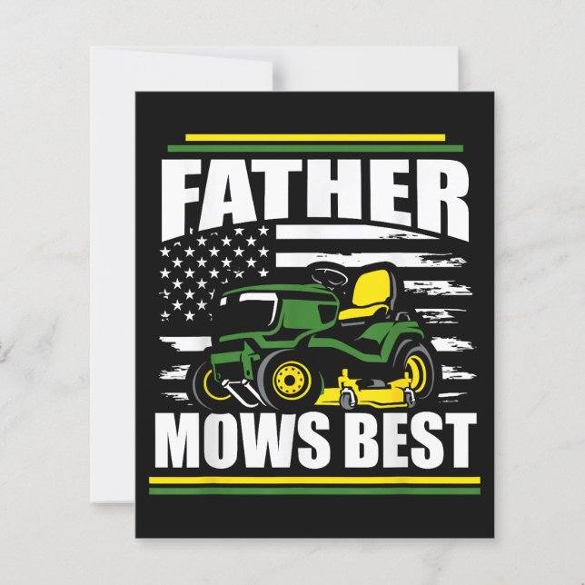 Padre Mows Best Funny Lawn Mower American Flag Fa (Frente)