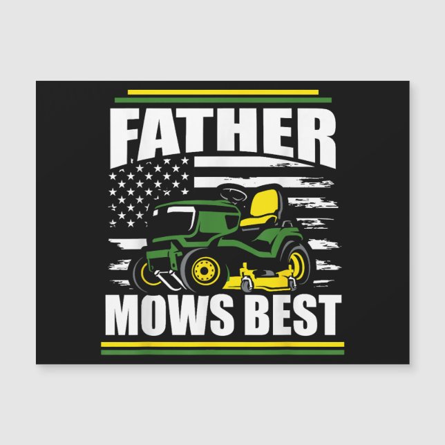 Padre Mows Best Funny Lawn Mower American Flag Fa (Frente)