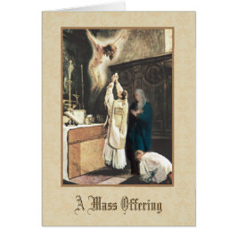 Padre no Altar Cartão de Oferta de Missa Católica