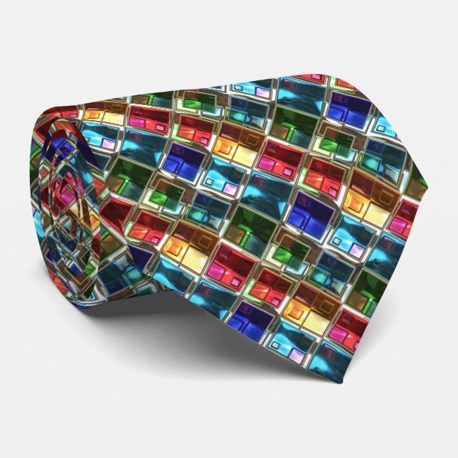 Padrões abstrato 4 Gravatas personalizadas (Rolled)