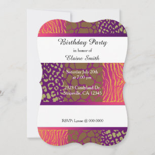 Padrões Animais Jewel Tones Convite Aniversário