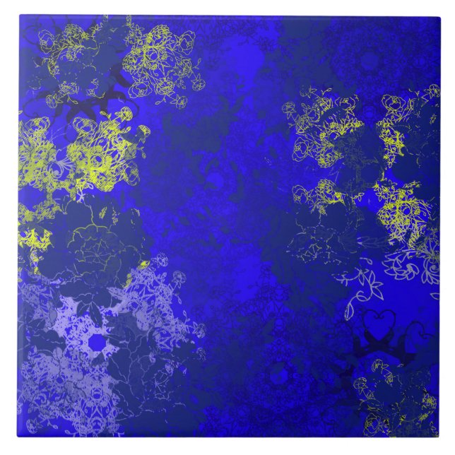 Padrões azuis florais japoneses (Frente)