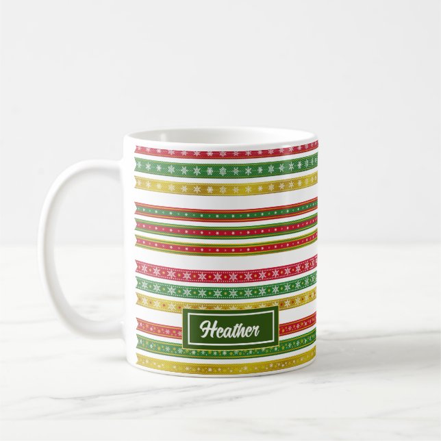 Padrões das linhas de Natal caneca de café (Esquerda)