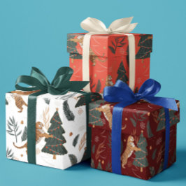 Padrões de árvores de Natal e tigres fundo persona