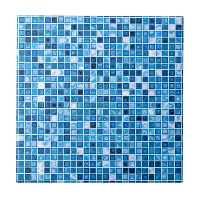 Padrões De Azulejos De Mosaico Azul 'Watery' (Frente)