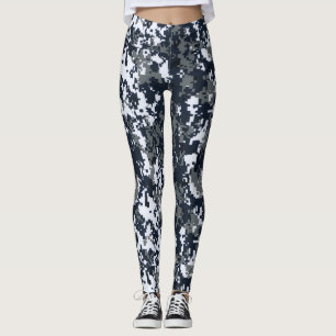 Padrões de Camuflagem Branca Preta Leggings para M