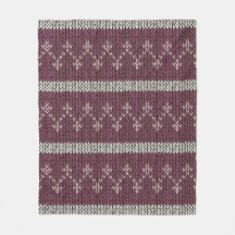 Padrões de Cozy Knmit Jogam cobertor na Borgonha