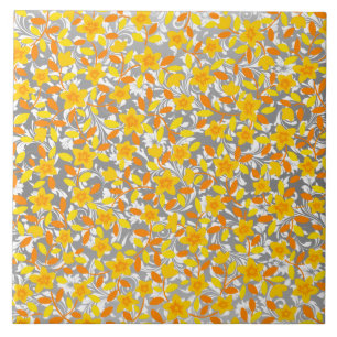 Padrões de flores laranja amarelo branco fofos