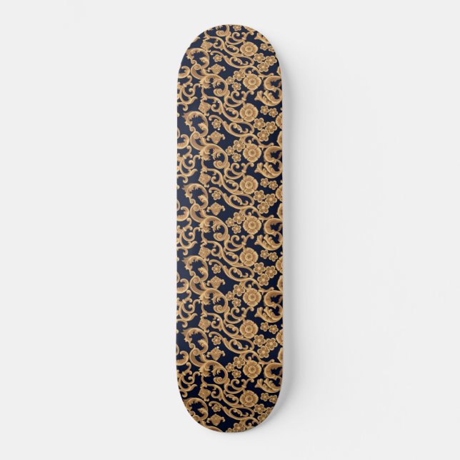 Padrões de fole e flor Tray Skateboard (Frente)