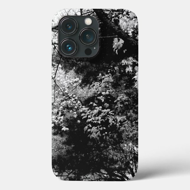 Padrões de Folhas da Floresta Natureza Preto Branc (Verso)