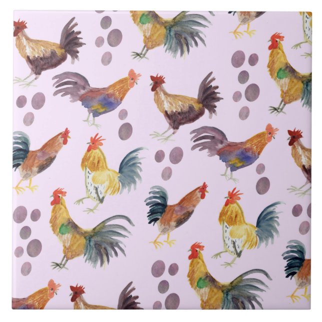 Padrões de Galinhas e Ovos Coloridos Púrpura de Aq (Frente)