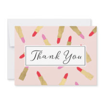 Padrões de Lipstick de luxo em Cartões de agradeci