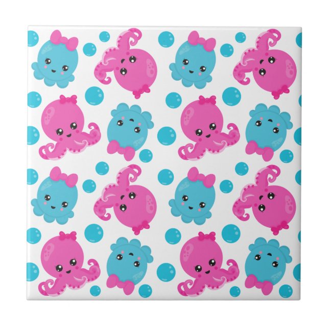 Padrões de Octopus, Octopus Cute, Animais do Mar (Frente)