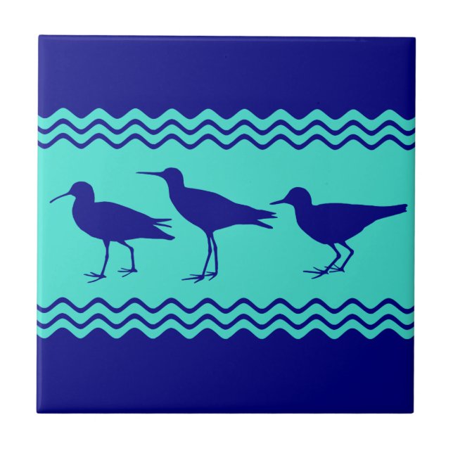 Padrões de Pássaros de Pássaros de Turquesa Azul C (Frente)