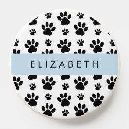 Padrões de pata, patas de cão, preto e branco, seu