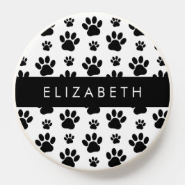 Padrões de pata, patas de cão, preto e branco, seu